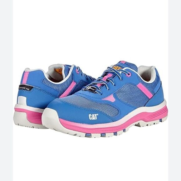 NWT CAT Footwear Women's Quake CT Blue Work+ Safety Nursing Shoes - Size 7 - Picture 1 of 9